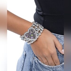 Paparazzi Silver and Purple Charm Bracelet